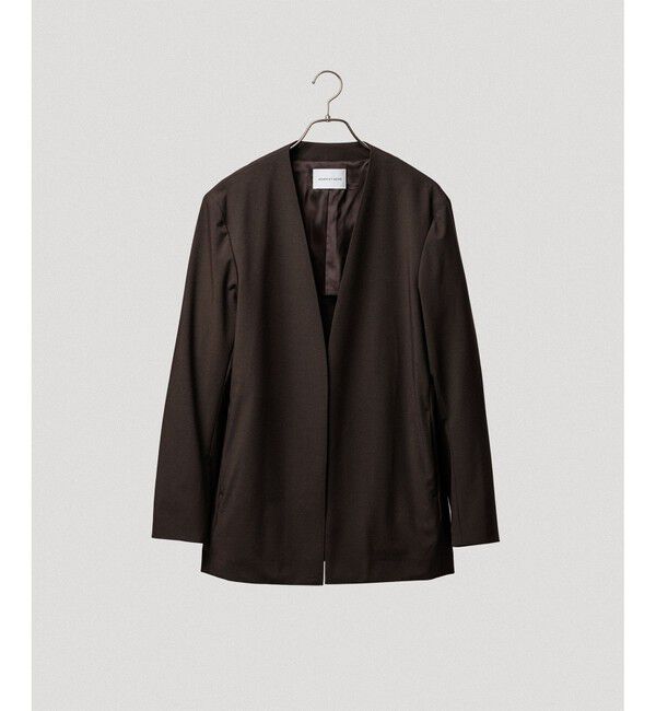 ADAM ET ROPE'「【DELEGANT】ルームジャケット / セットアップ対応」|ノーカラージャケット|ブラウン(20)