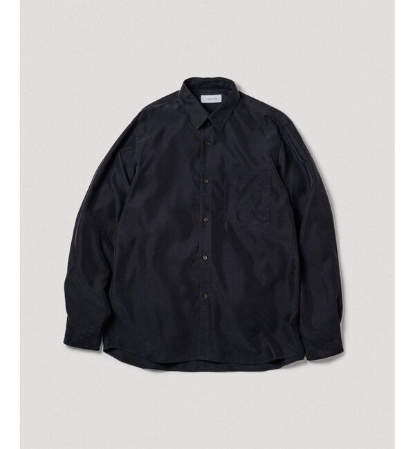 ADAM ET ROPE'「スエードタッチ レーヨン レギュラーカラーシャツ」|シャツ・ブラウス|ブラック(01)