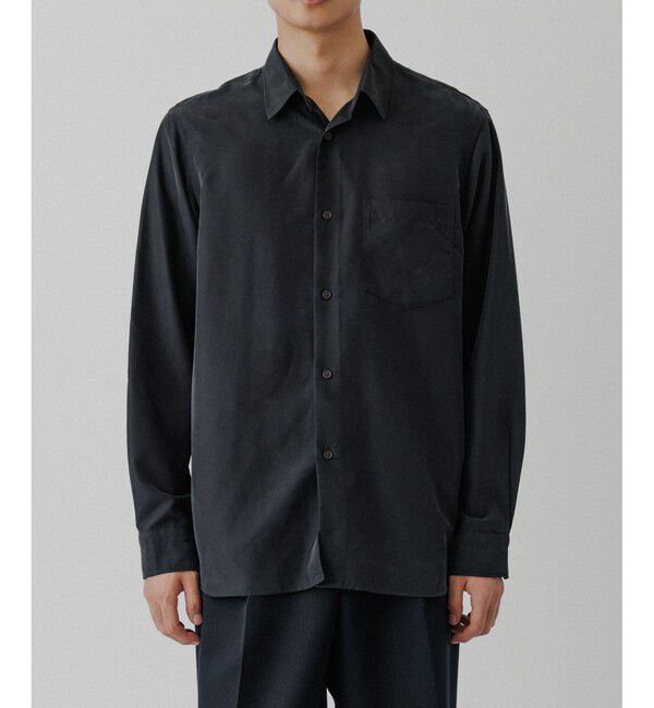 ADAM ET ROPE'「スエードタッチ レーヨン レギュラーカラーシャツ」|シャツ・ブラウス|