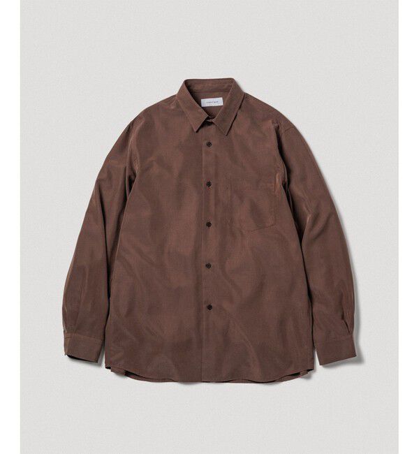ADAM ET ROPE'「スエードタッチ レーヨン レギュラーカラーシャツ」|シャツ・ブラウス|ブラウン(20)