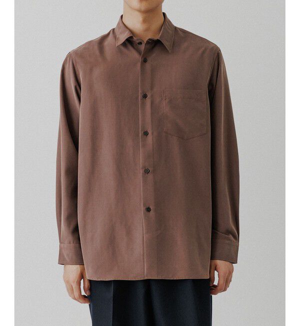 ADAM ET ROPE'「スエードタッチ レーヨン レギュラーカラーシャツ」|シャツ・ブラウス|