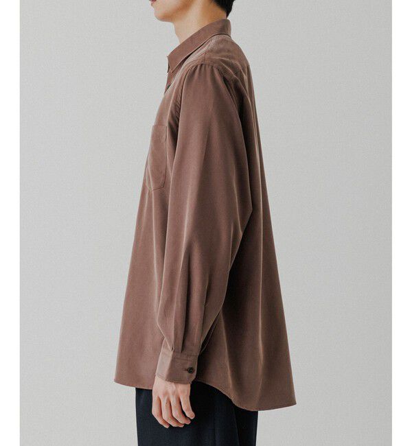ADAM ET ROPE'「スエードタッチ レーヨン レギュラーカラーシャツ」|シャツ・ブラウス|