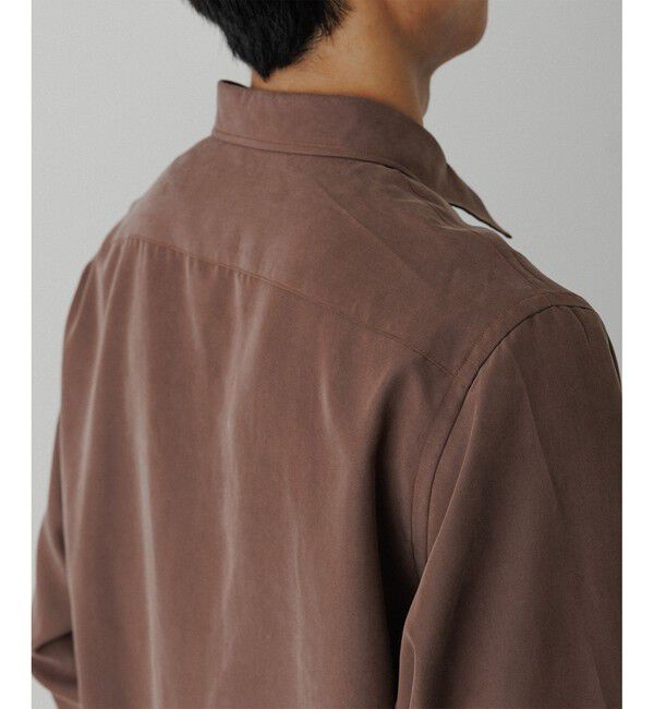 ADAM ET ROPE'「スエードタッチ レーヨン レギュラーカラーシャツ」|シャツ・ブラウス|