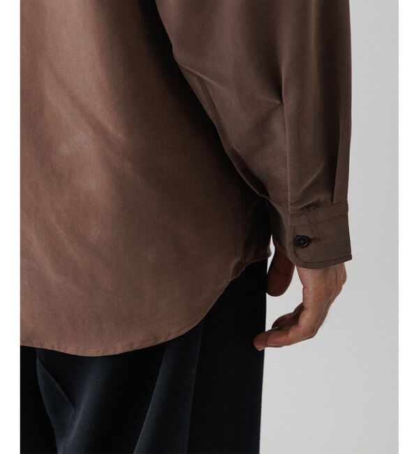 ADAM ET ROPE'「スエードタッチ レーヨン レギュラーカラーシャツ」|シャツ・ブラウス|