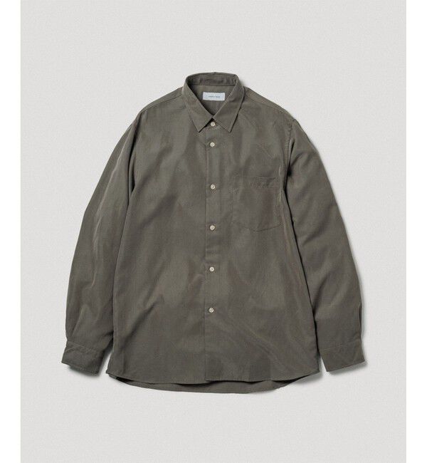 ADAM ET ROPE'「スエードタッチ レーヨン レギュラーカラーシャツ」|シャツ・ブラウス|カーキー系(38)