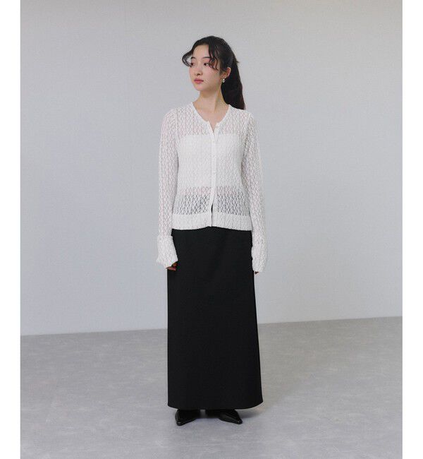 ADAM ET ROPE'「【WEB限定】レースジャージーカーディガン」|カーディガン|