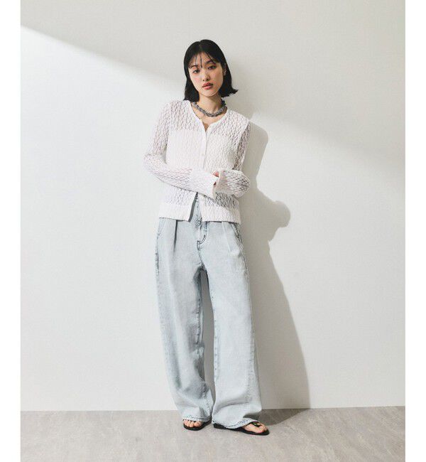 ADAM ET ROPE'「【WEB限定】レースジャージーカーディガン」|カーディガン|