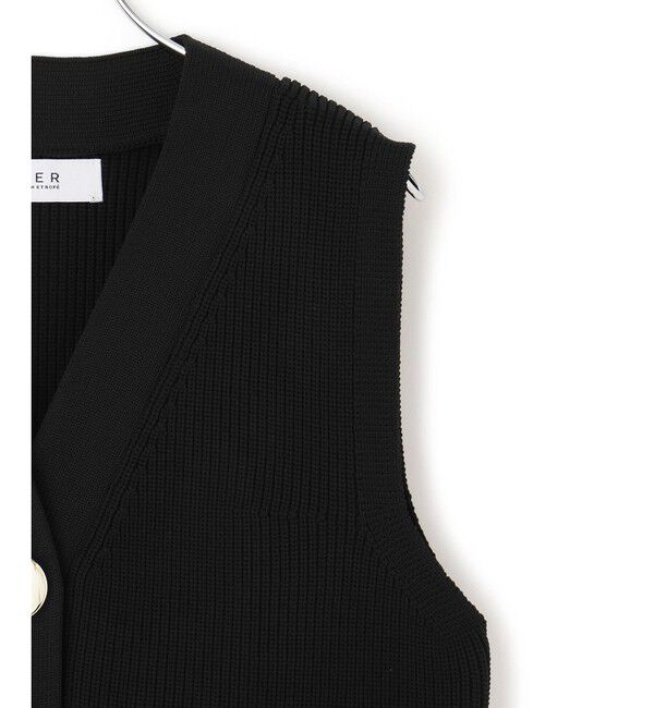 ADAM ET ROPE'「【WEB限定】・【サステナブル】ウェーブボタンVネックニットジレ」|ベスト・ジレ|