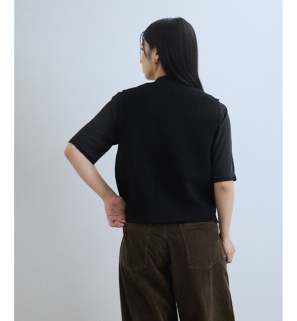 ADAM ET ROPE'「【WEB限定】・【サステナブル】ウェーブボタンVネックニットジレ」|ベスト・ジレ|