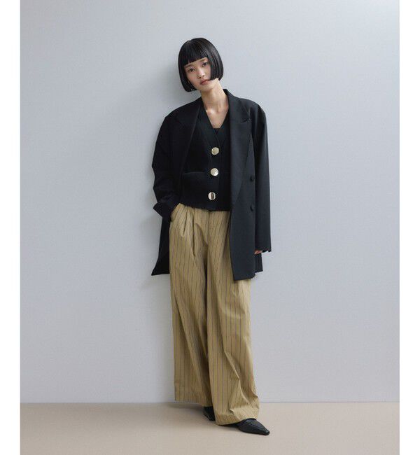 ADAM ET ROPE'「【WEB限定】・【サステナブル】ウェーブボタンVネックニットジレ」|ベスト・ジレ|