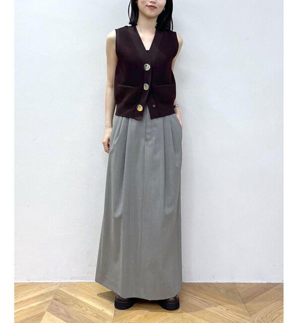 ADAM ET ROPE'「【WEB限定】・【サステナブル】ウェーブボタンVネックニットジレ」|ベスト・ジレ|