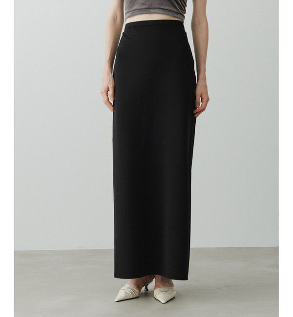 ADAM ET ROPE'「【EMOELLE】バックスリットIラインロングスカート」|スカート|ブラック(01)