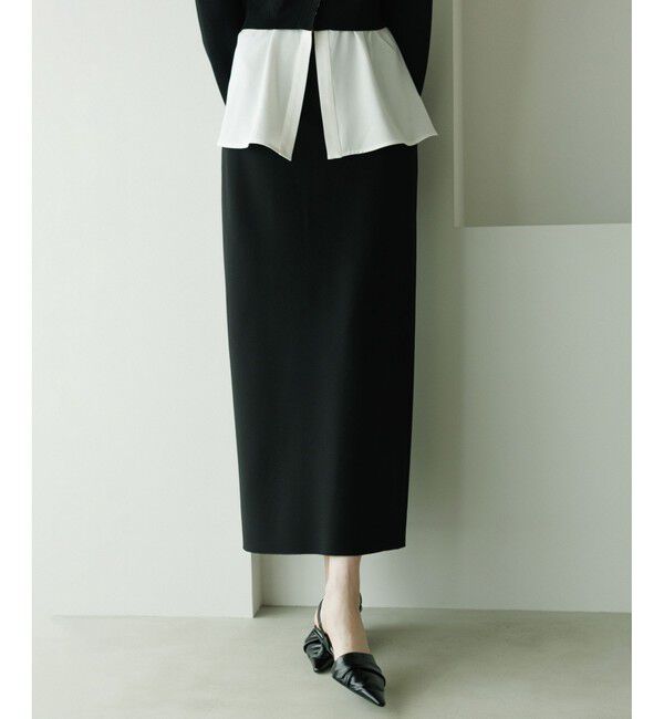 ADAM ET ROPE'「【EMOELLE】バックスリットIラインロングスカート」|スカート|