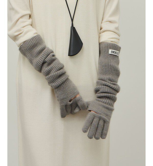 ADAM ET ROPE'「【EMOELLE】カシミヤロングニットグローブ」|手袋|