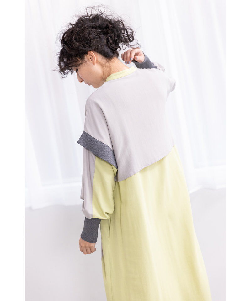  「バイカラーシャツワンピース」|ワンピース|