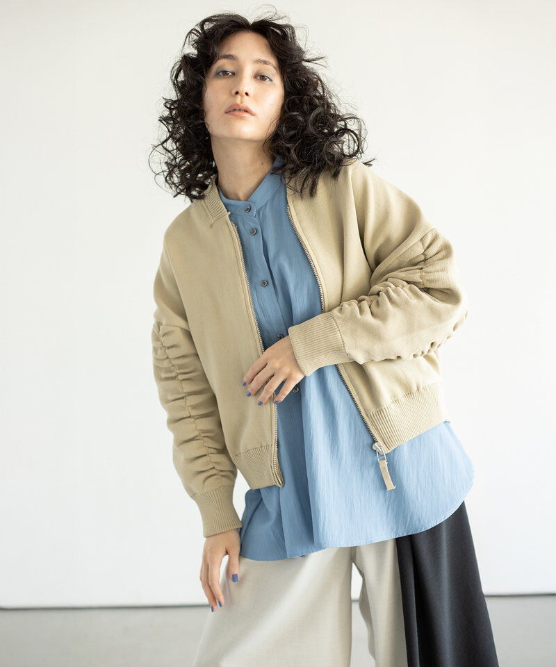  「ニットジップブルゾン」|ブルゾン・スタジャン|