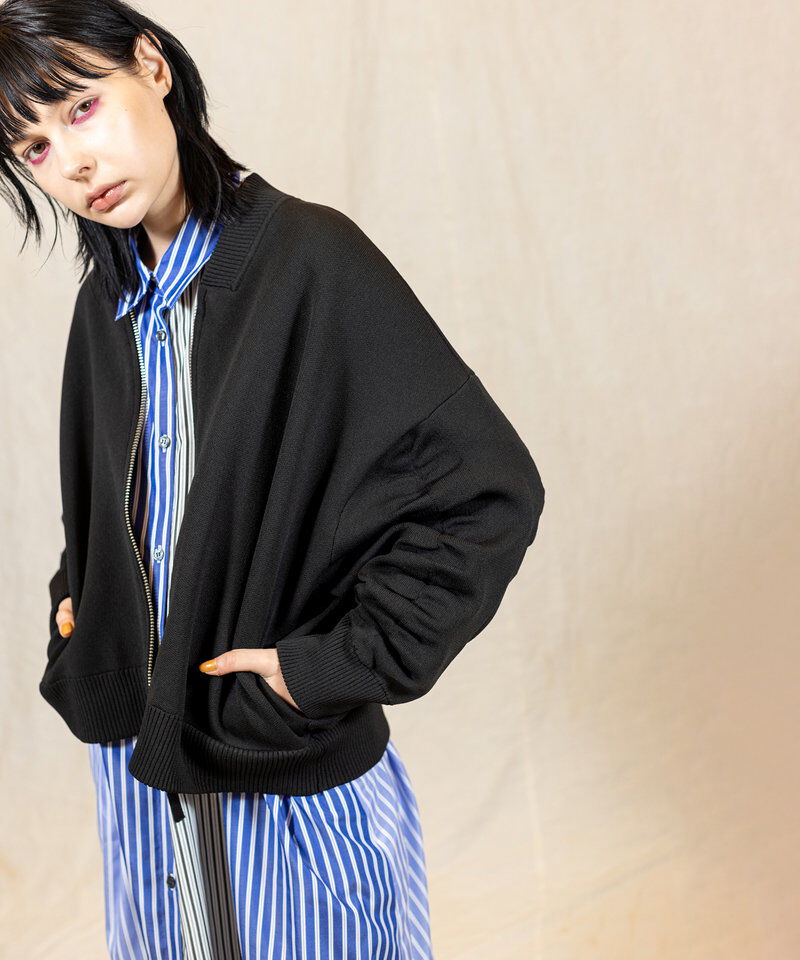  「ニットジップブルゾン」|ブルゾン・スタジャン|
