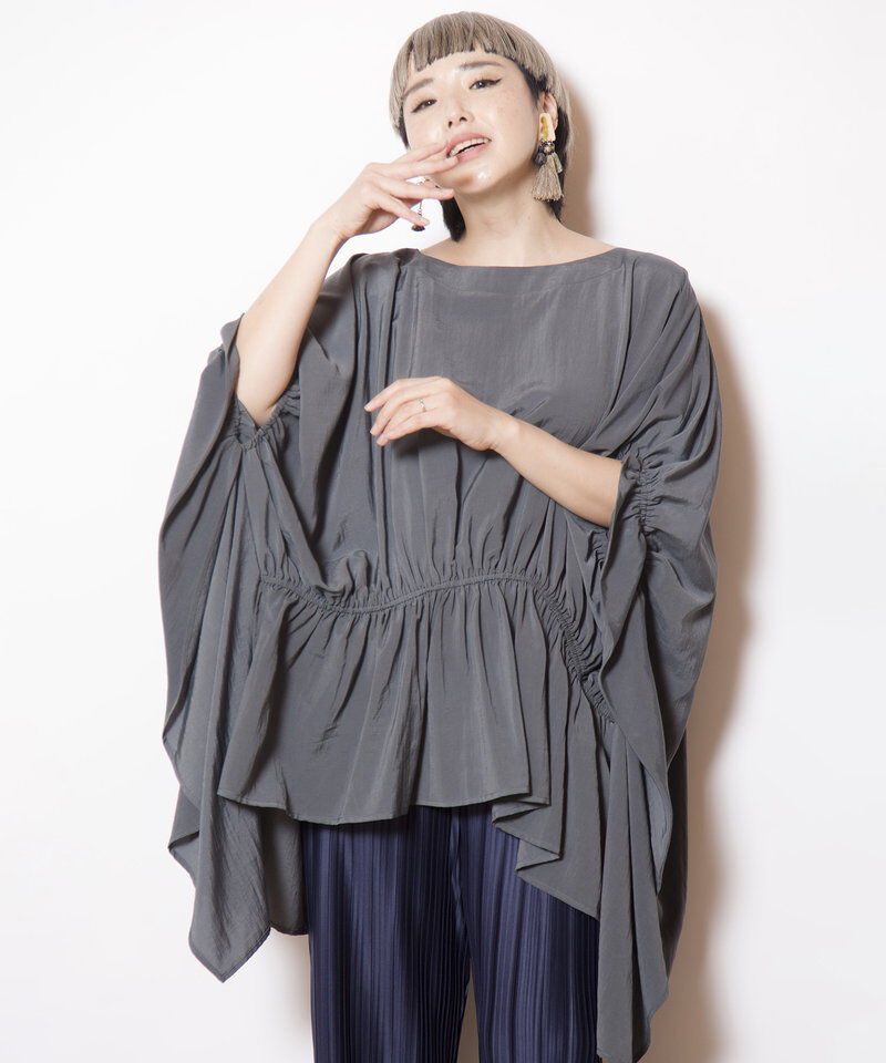  「ギャザーワイドブラウス」|シャツ・ブラウス|