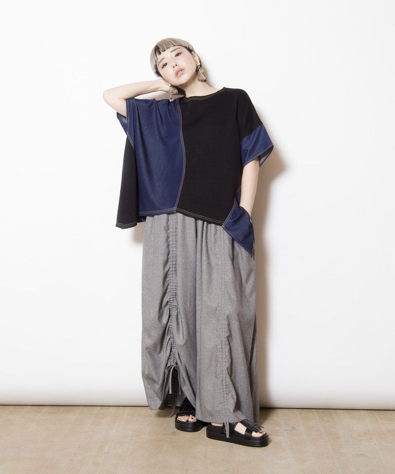  「切替アシンメトリーTシャツ」|Tシャツ・カットソー|