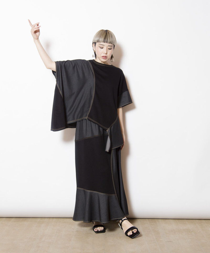  「切替アシンメトリーTシャツ」|Tシャツ・カットソー|