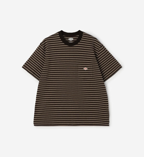DANTON「DANTON | ポケットTシャツ STRIPE WOMEN」|Tシャツ・カットソー|BROWN系1