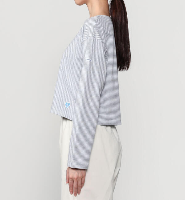 ORCIVAL「ORCIVAL | コットン天竺 ボーダーボートネックプルオーバー WOMEN」|Tシャツ・カットソー|