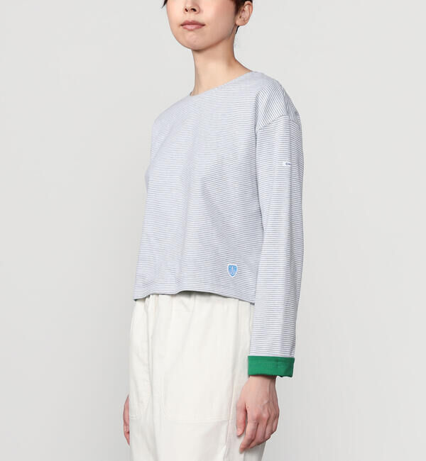 ORCIVAL「ORCIVAL | コットン天竺 ボーダーボートネックプルオーバー WOMEN」|Tシャツ・カットソー|