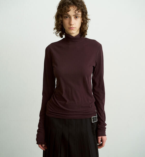 UNFIL「UNFIL | コットンシアージャージー ハイネック長袖Tシャツ WOMEN」|Tシャツ・カットソー|DKBROWN