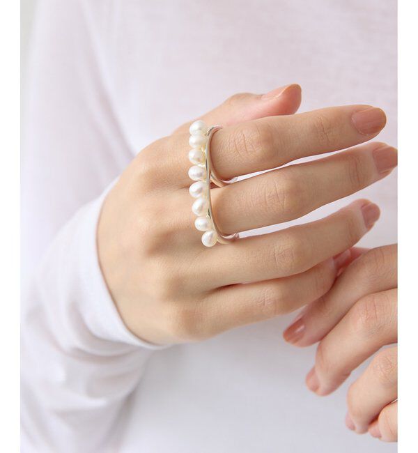 Hoaw.「【Hoaw.】パールダブルリング」|リング|