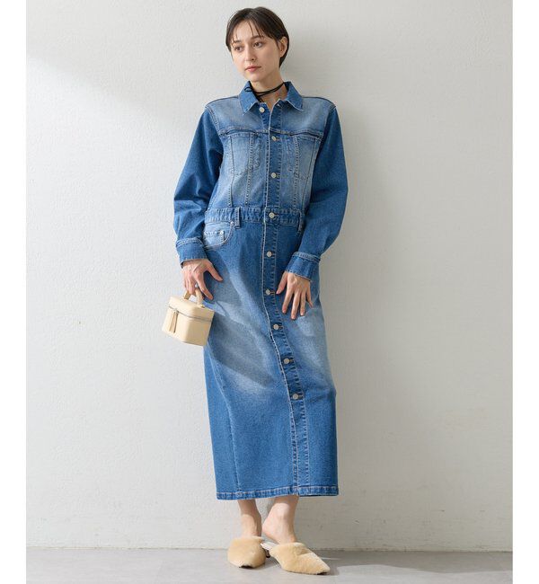  「ストレッチデニムワンピース」|ワンピース|