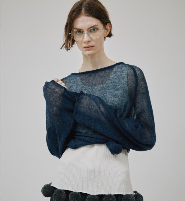  「	【CEPIE./セピエ】シアータックスリーブニット」|ニット・セーター|ネイビー