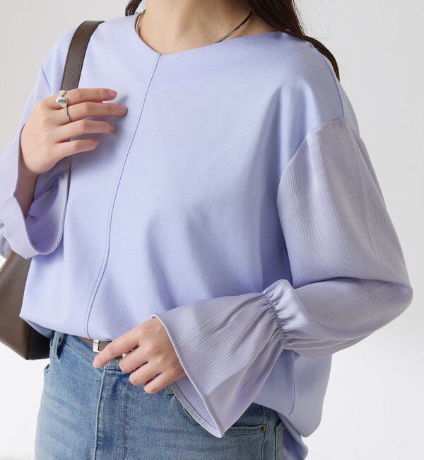  「【着映えトップス】ドッキングスリーブプルオーバー/セレモニー」|Tシャツ・カットソー|