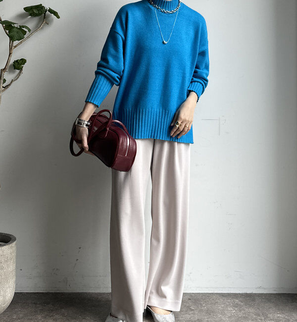  「【WEB限定】モッチリミドルゲージハイネックニット」|ニット・セーター|