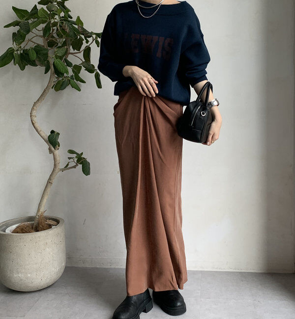  「【WEB限定】ボートネックロゴニット」|ニット・セーター|