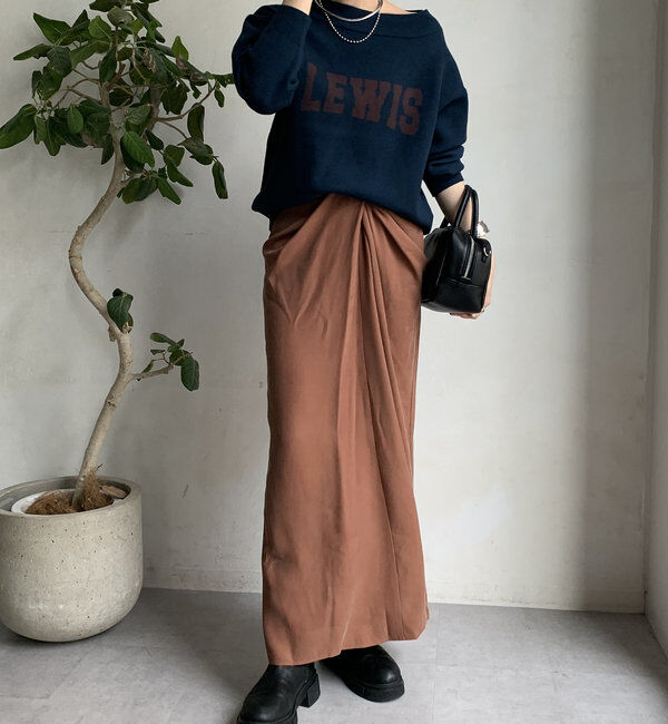  「【WEB限定】ボートネックロゴニット」|ニット・セーター|