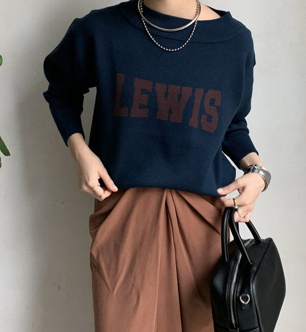  「【WEB限定】ボートネックロゴニット」|ニット・セーター|