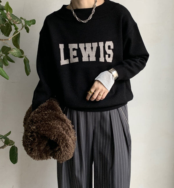  「【WEB限定】ボートネックロゴニット」|ニット・セーター|