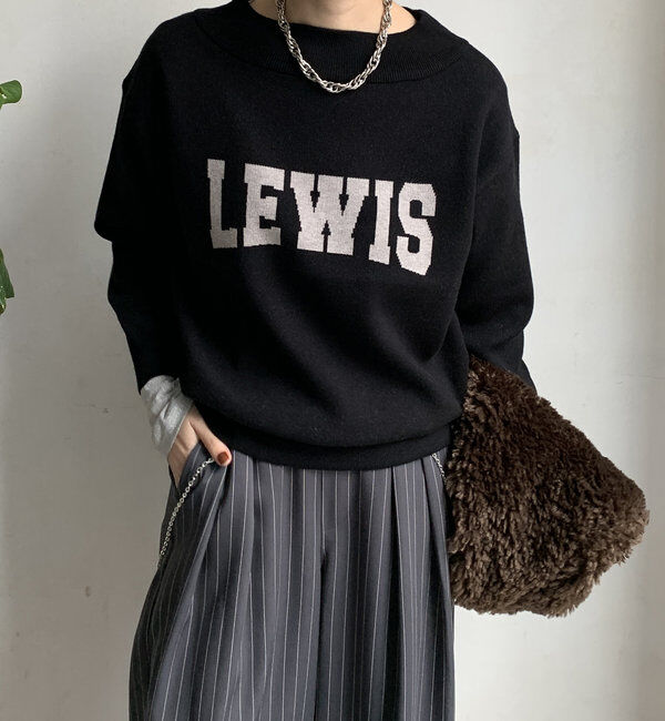  「【WEB限定】ボートネックロゴニット」|ニット・セーター|