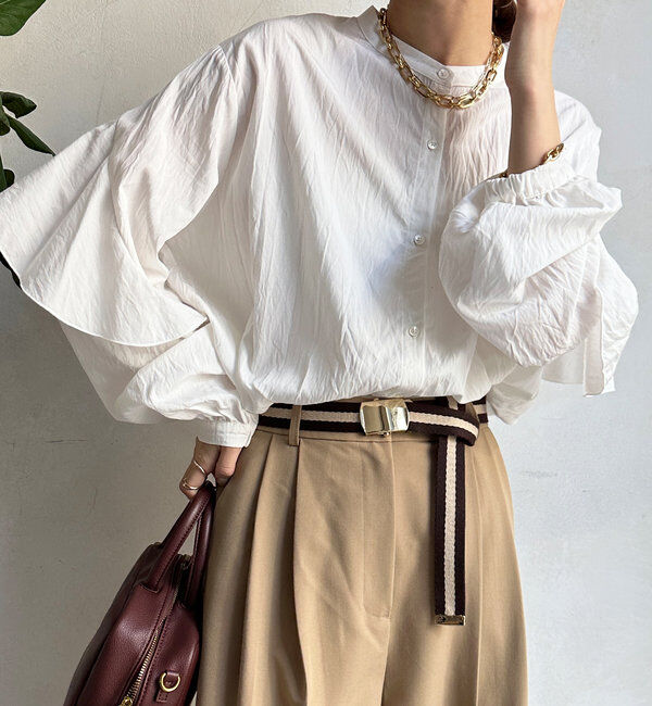  「バックフリルブラウス」|シャツ・ブラウス|オフホワイト