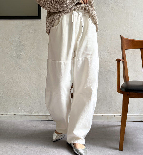  「ガーメントダイ切替パンツ」|チノ|オフホワイト