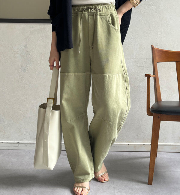  「ガーメントダイ切替パンツ」|チノ|カーキ