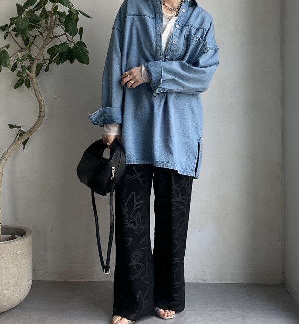  「【WEB限定】シアーレイヤードプリントパンツ」|チノ|