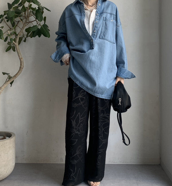  「【WEB限定】シアーレイヤードプリントパンツ」|チノ|