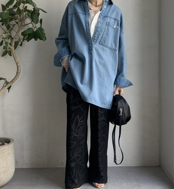  「【WEB限定】シアーレイヤードプリントパンツ」|チノ|