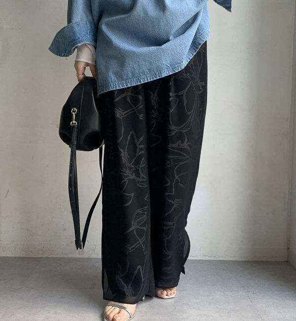  「【WEB限定】シアーレイヤードプリントパンツ」|チノ|