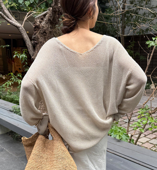  「【新色追加】鹿の子編み前後2WAYプルオーバー」|ニット・セーター|