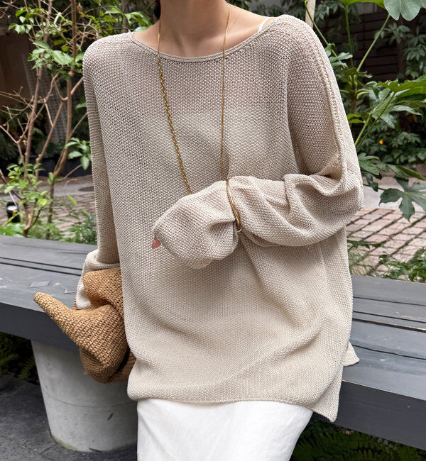  「【新色追加】鹿の子編み前後2WAYプルオーバー」|ニット・セーター|