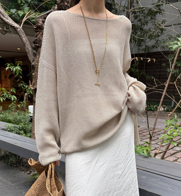  「【新色追加】鹿の子編み前後2WAYプルオーバー」|ニット・セーター|