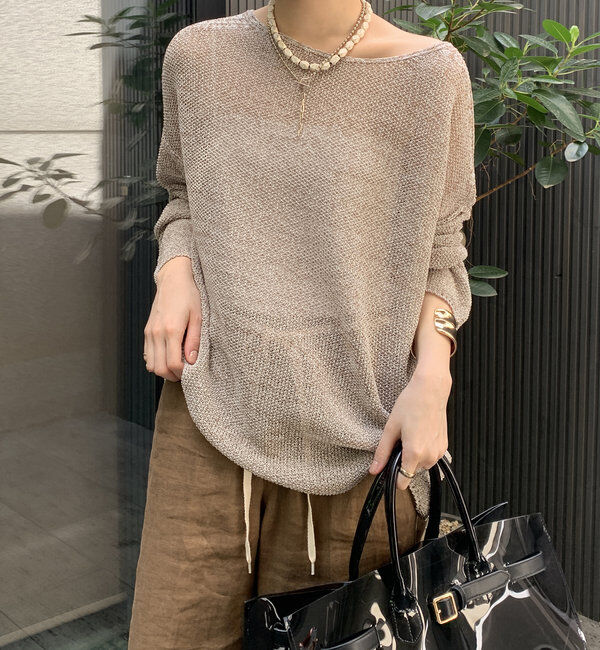  「【新色追加】鹿の子編み前後2WAYプルオーバー」|ニット・セーター|