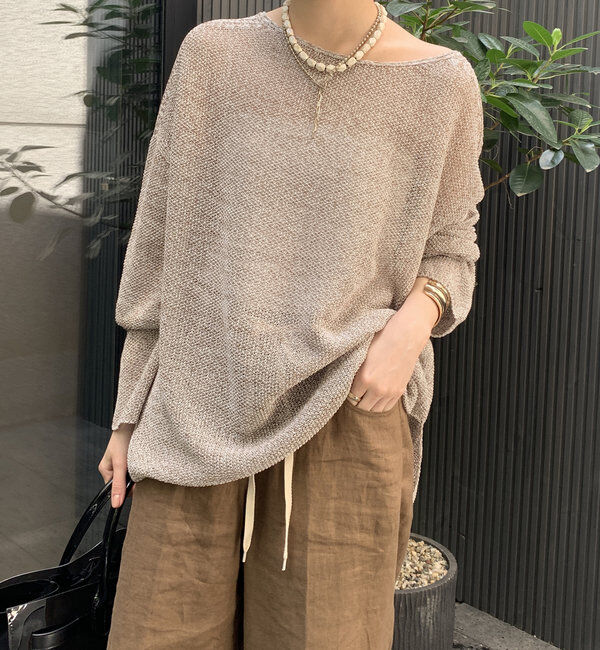  「【新色追加】鹿の子編み前後2WAYプルオーバー」|ニット・セーター|